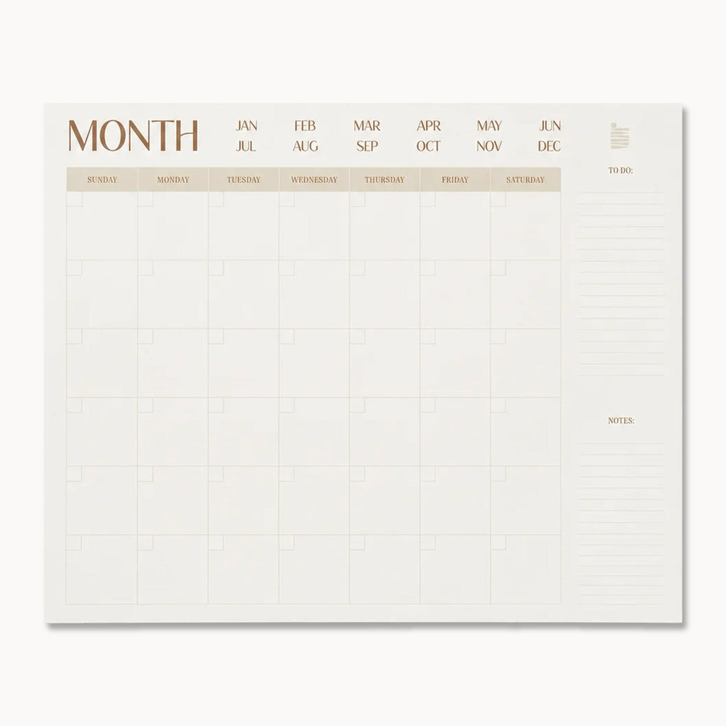 Undated 12-Month Flat Desk Calendar (22" x 17")