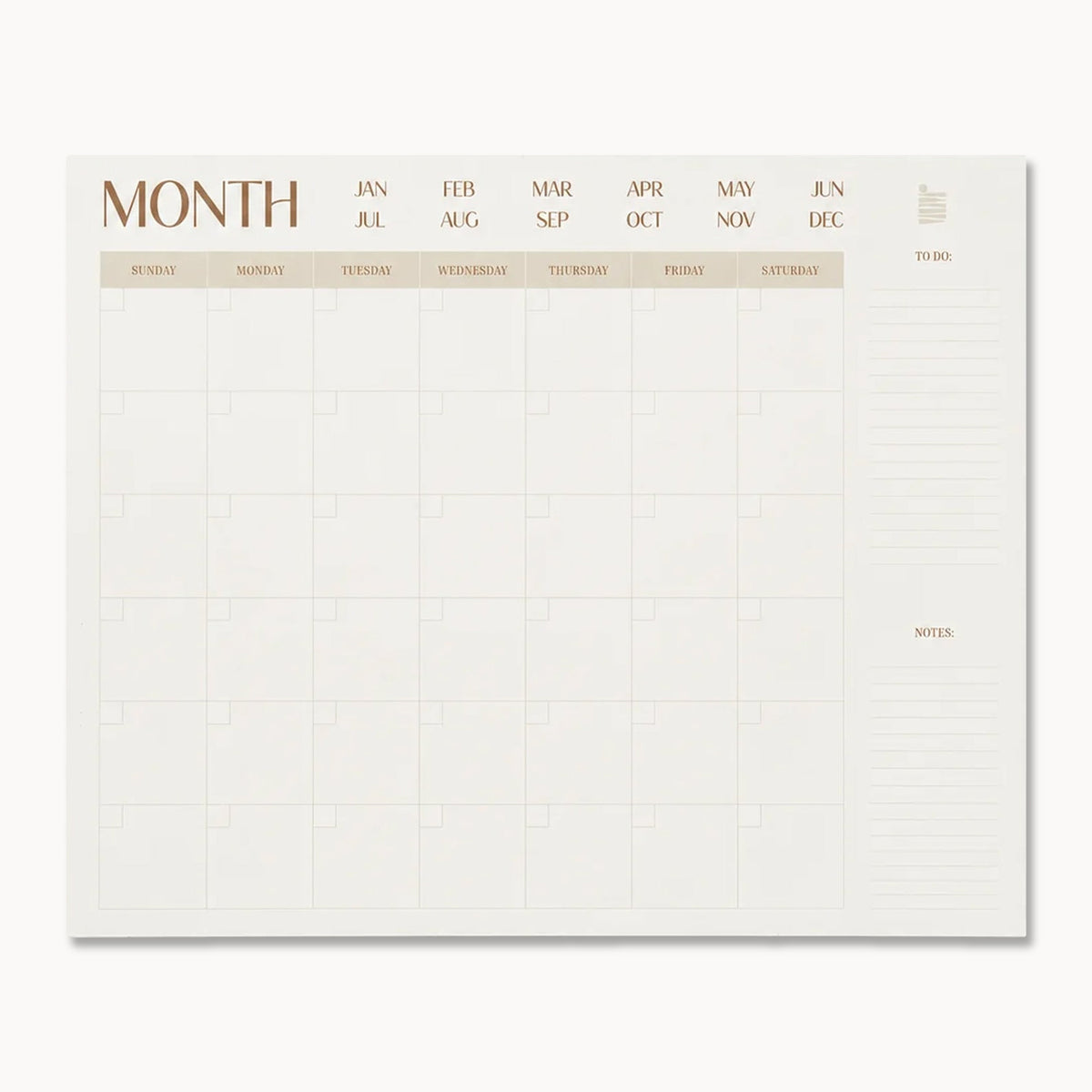 Undated 12-Month Flat Desk Calendar (22" x 17")