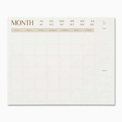 Undated 12-Month Flat Desk Calendar (22" x 17")