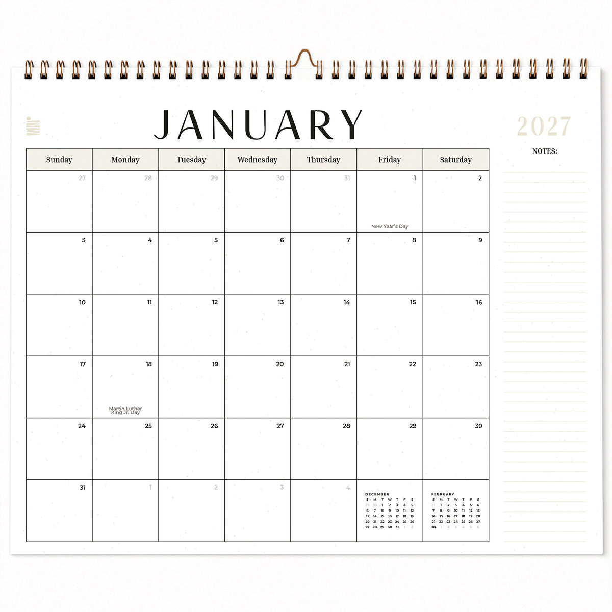 Spiral 12 Month Wall Calendar