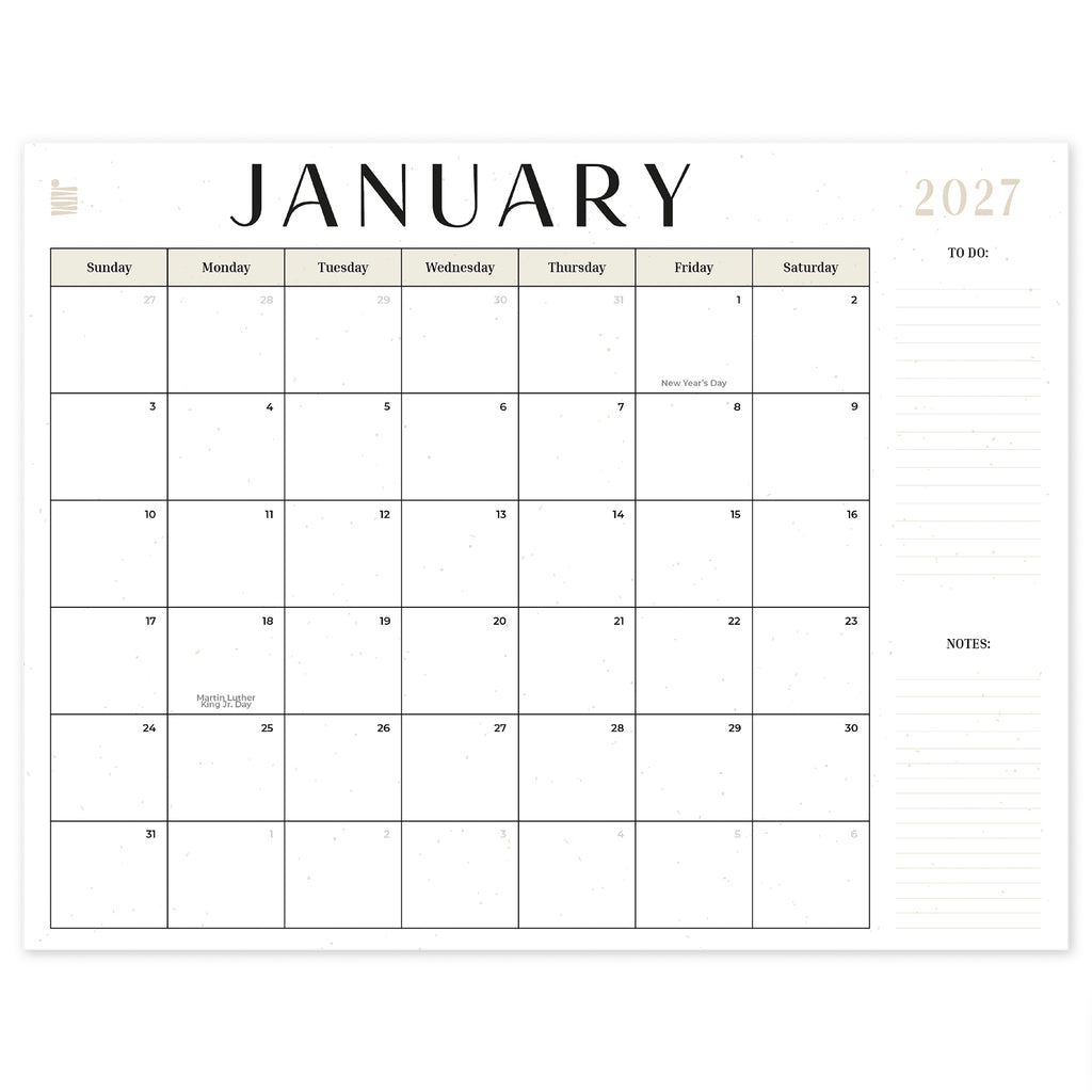 2027 12-Month Flat Desk Calendar (22"x17")