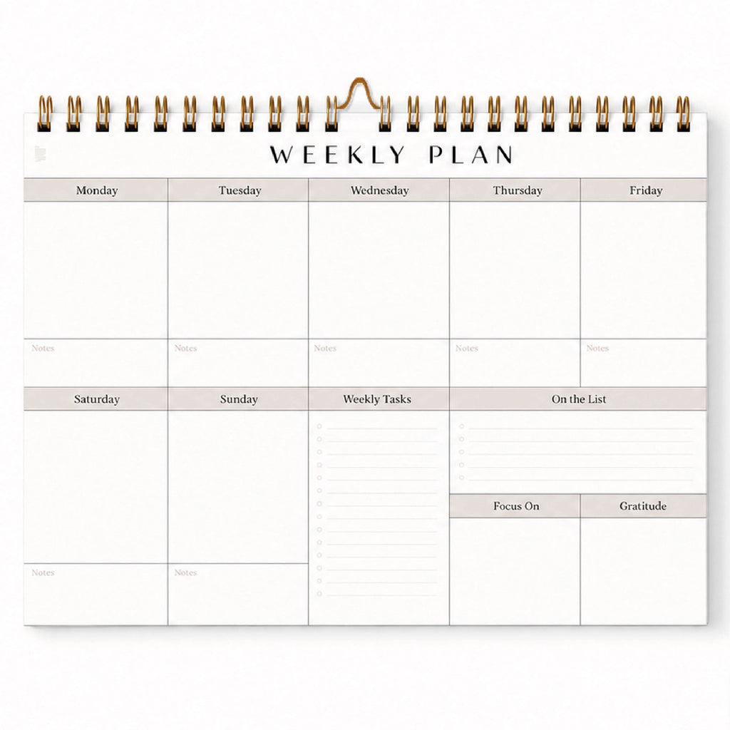 Spiral Weekly Planning Calendar Pad