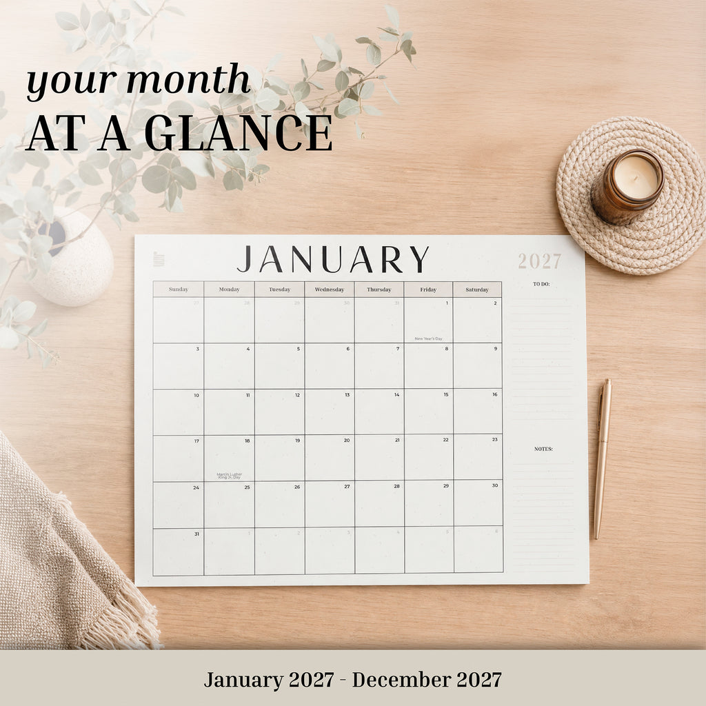 2027 12-Month Flat Desk Calendar (22"x17")