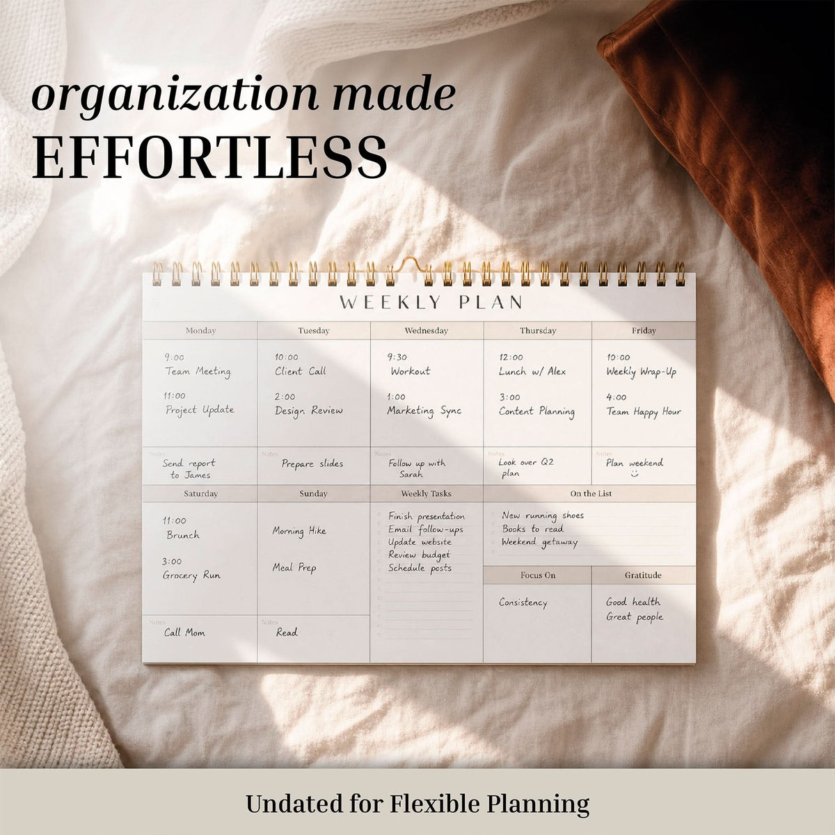 Spiral Weekly Planning Calendar Pad