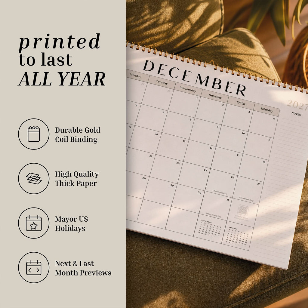 Spiral 12 Month Wall Calendar