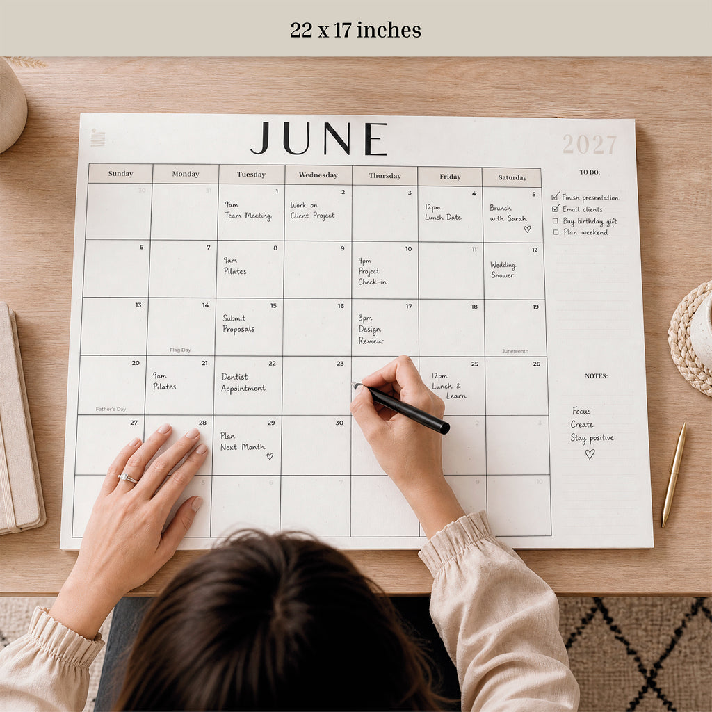 2027 12-Month Flat Desk Calendar (22"x17")