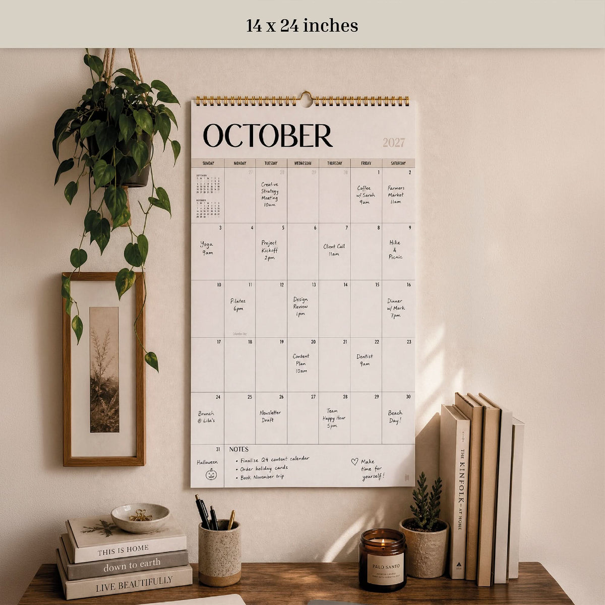 Spiral Dry Erase Wall Calendar