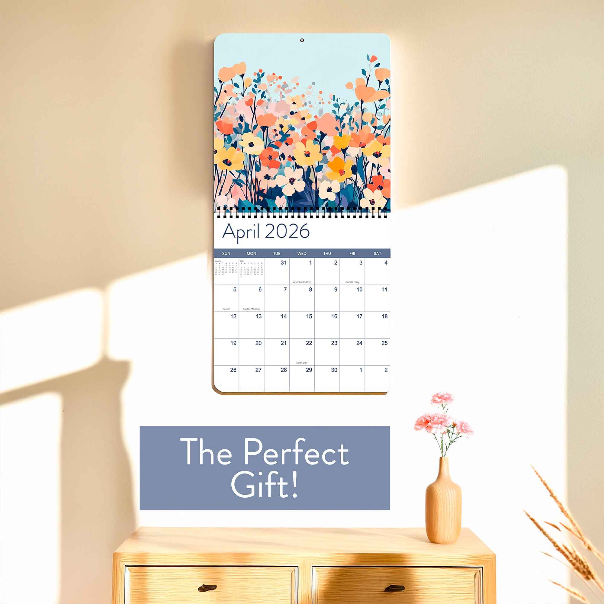 2026 Floral Wall Calendar