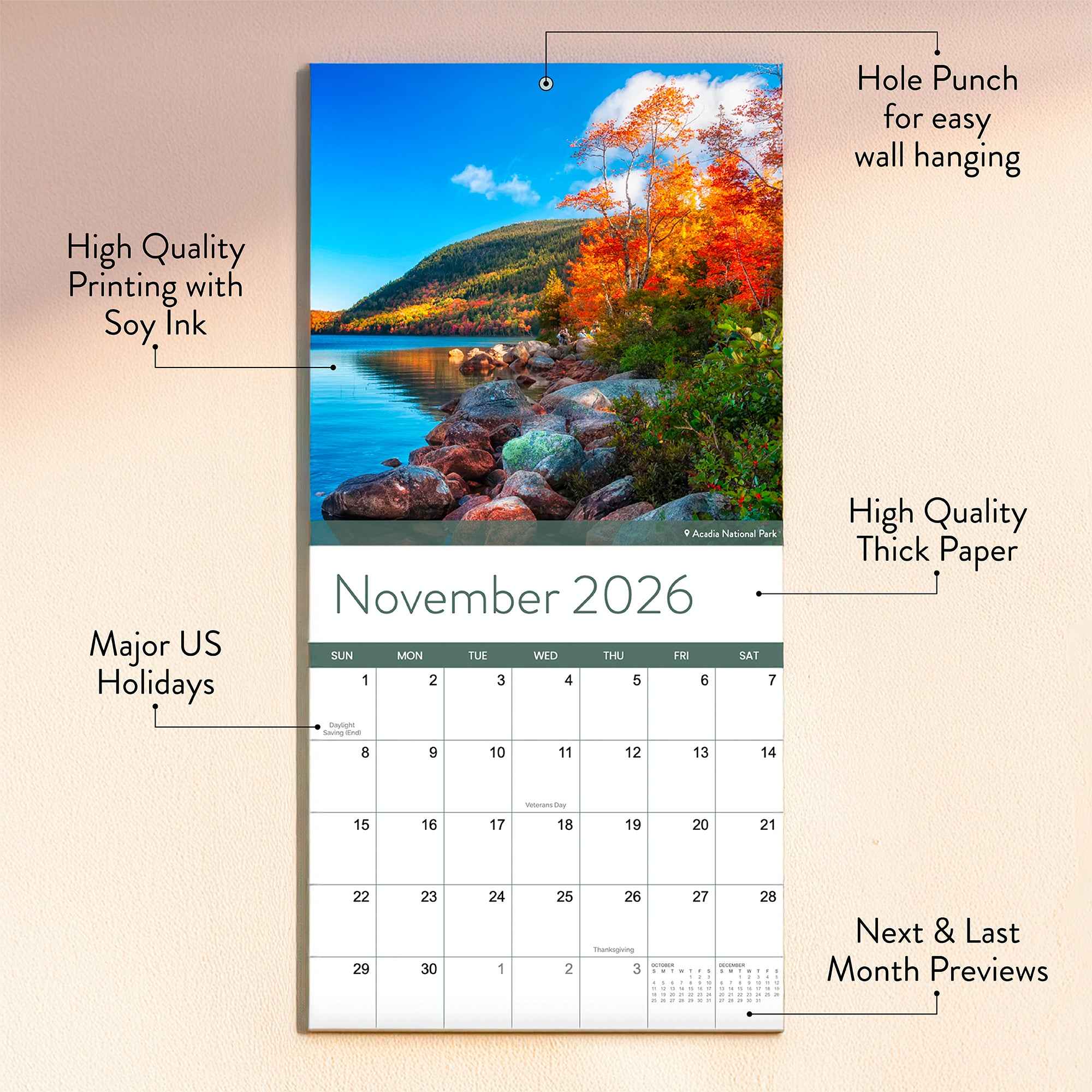 2026 National Parks Wall Calendar