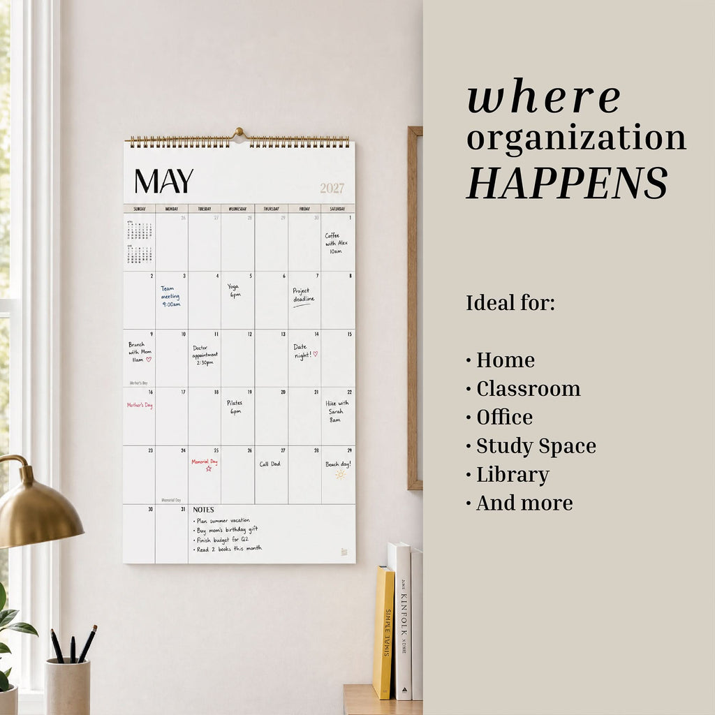Spiral Dry Erase Wall Calendar