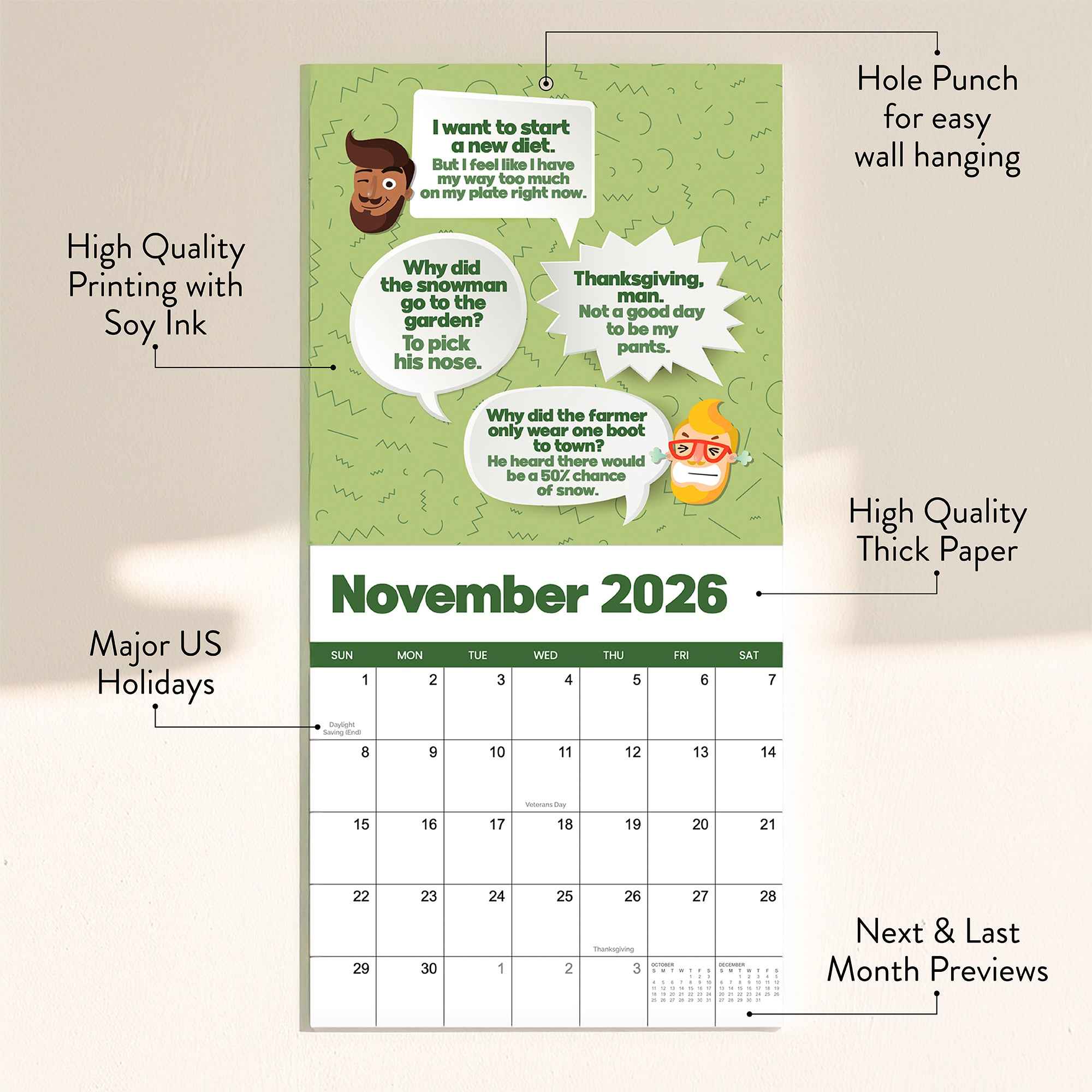 2026 Dad Joke Wall Calendar