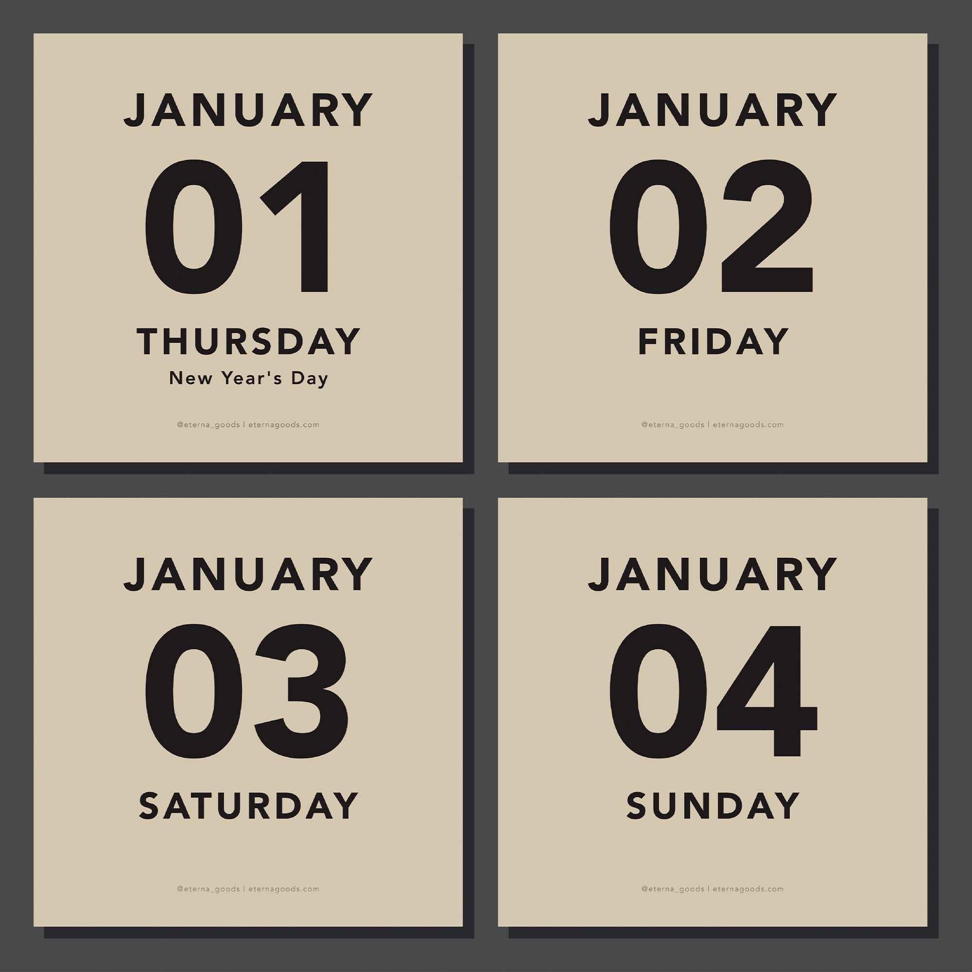 2026 Large Text Calendar