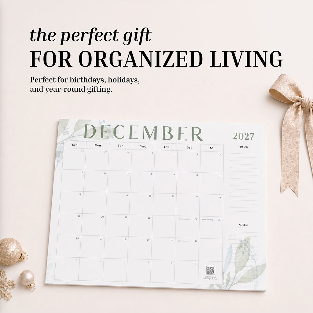2027 Floral 12-Month Flat Desk Calendar (22"x17")