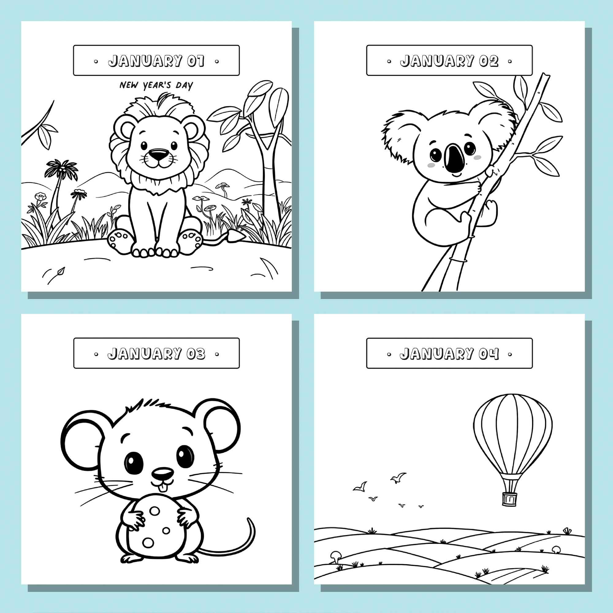 Kids Coloring Calendar