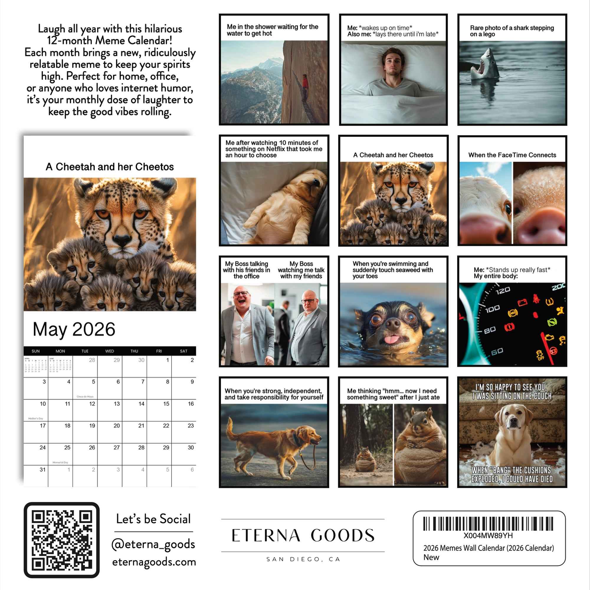 2026 Meme Wall Calendar