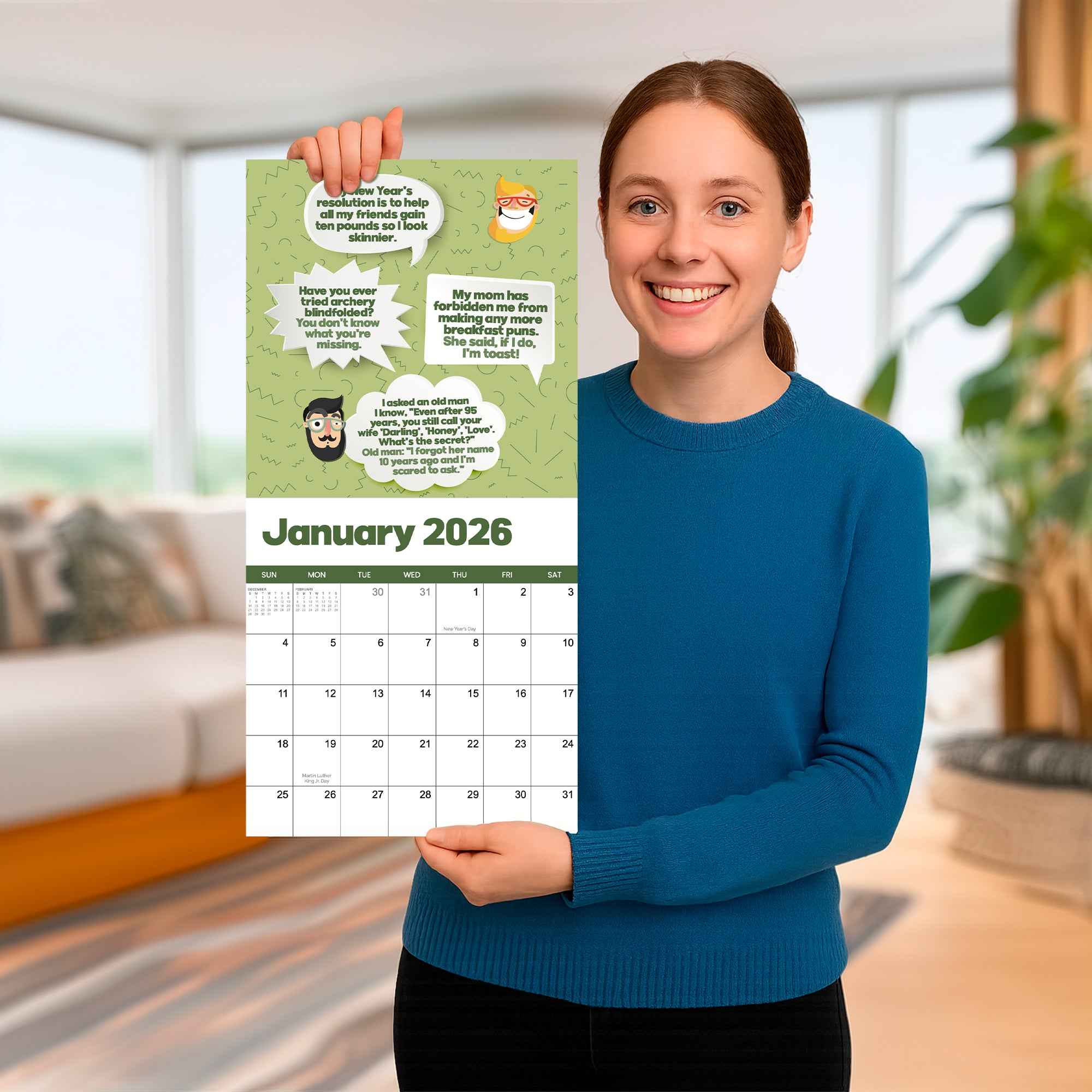 2026 Dad Joke Wall Calendar