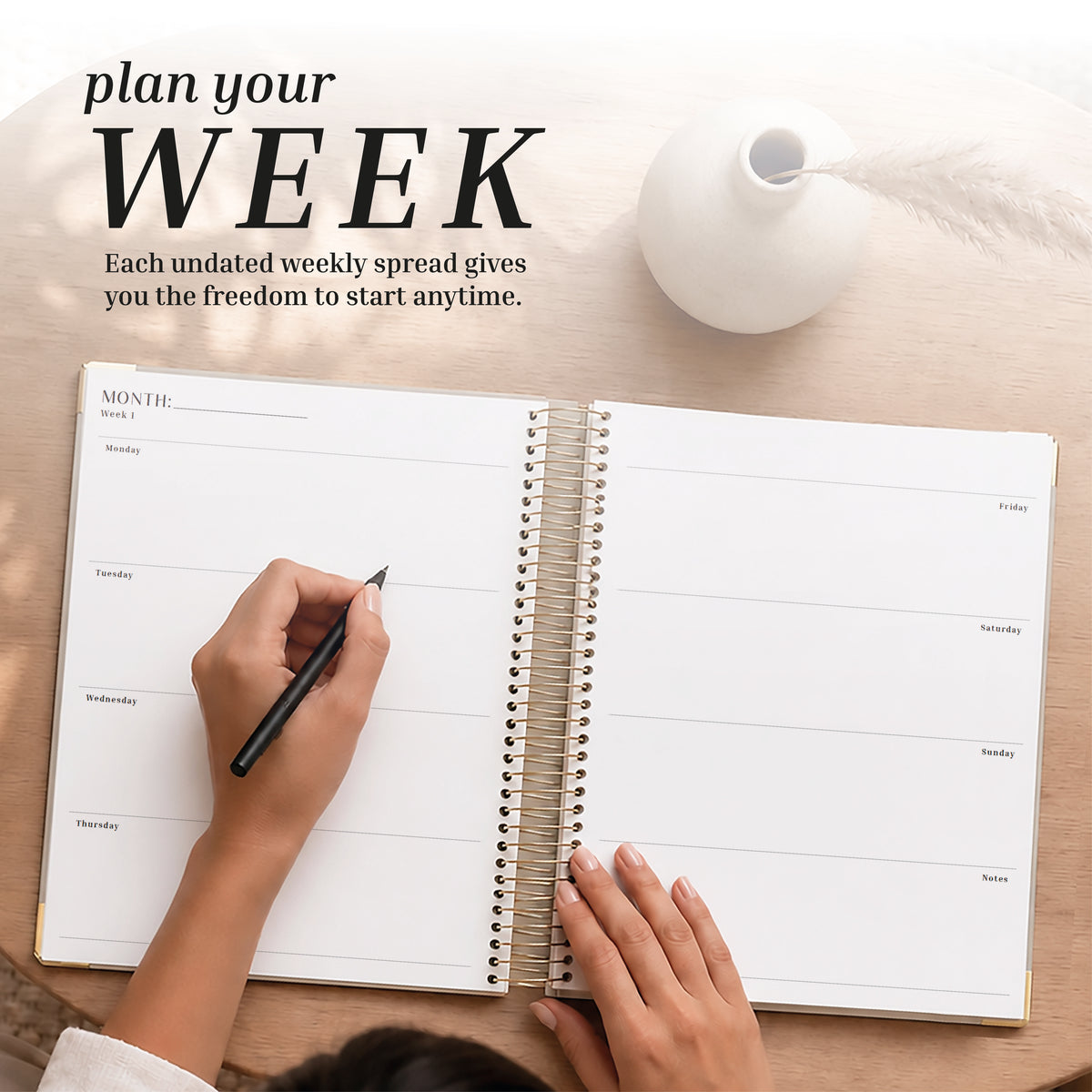Undated Weekly Planner