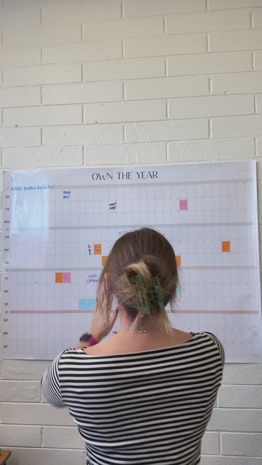 Own the Year Undated GIANT Dry Erase Wall Calendar | 4ft x 3ft Full Year Planner