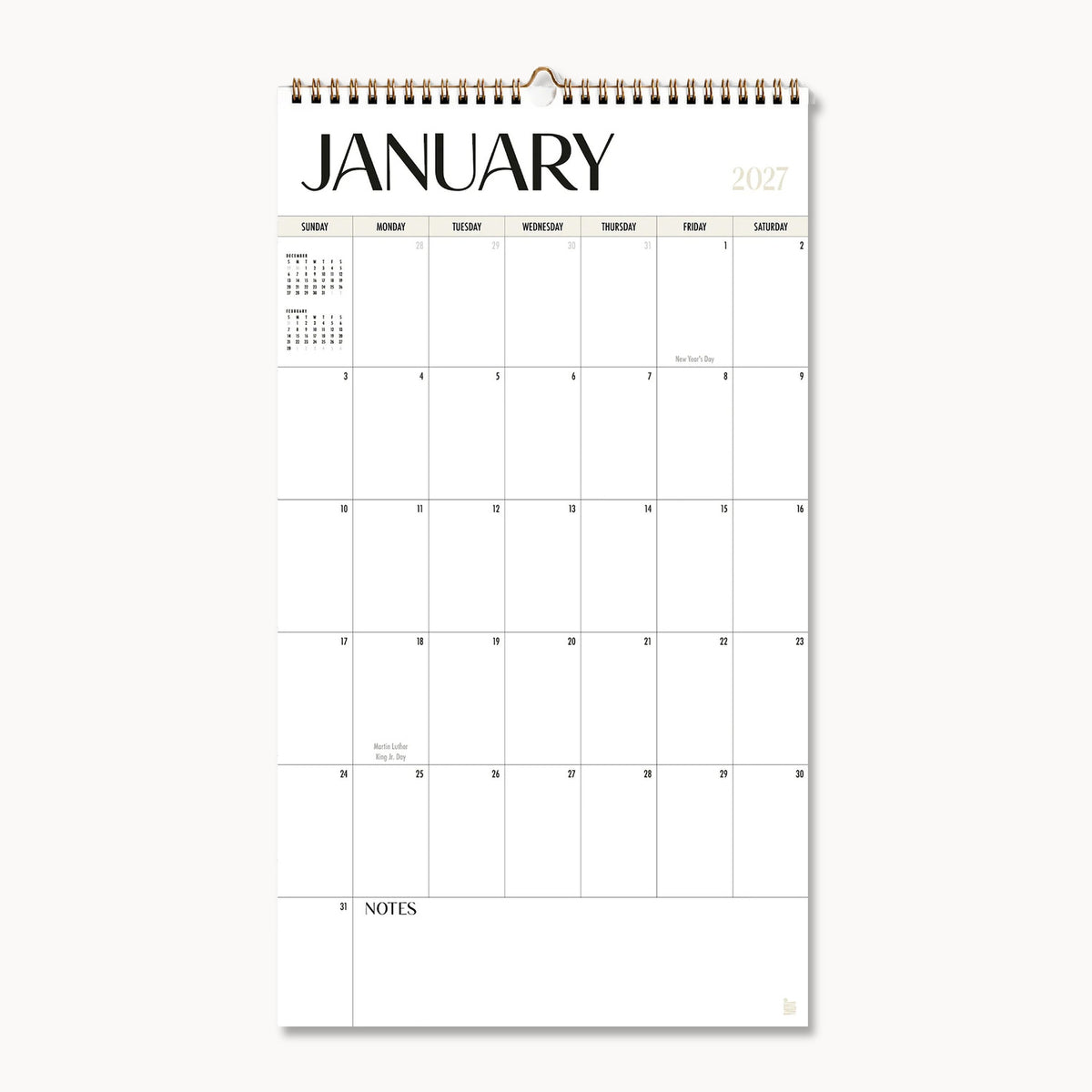 Spiral Dry Erase Wall Calendar