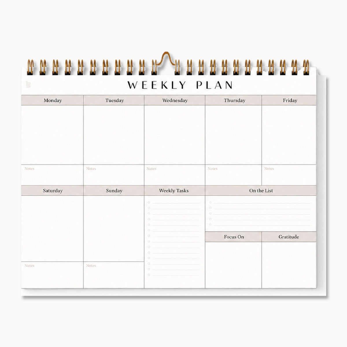 Spiral Weekly Planning Calendar Pad